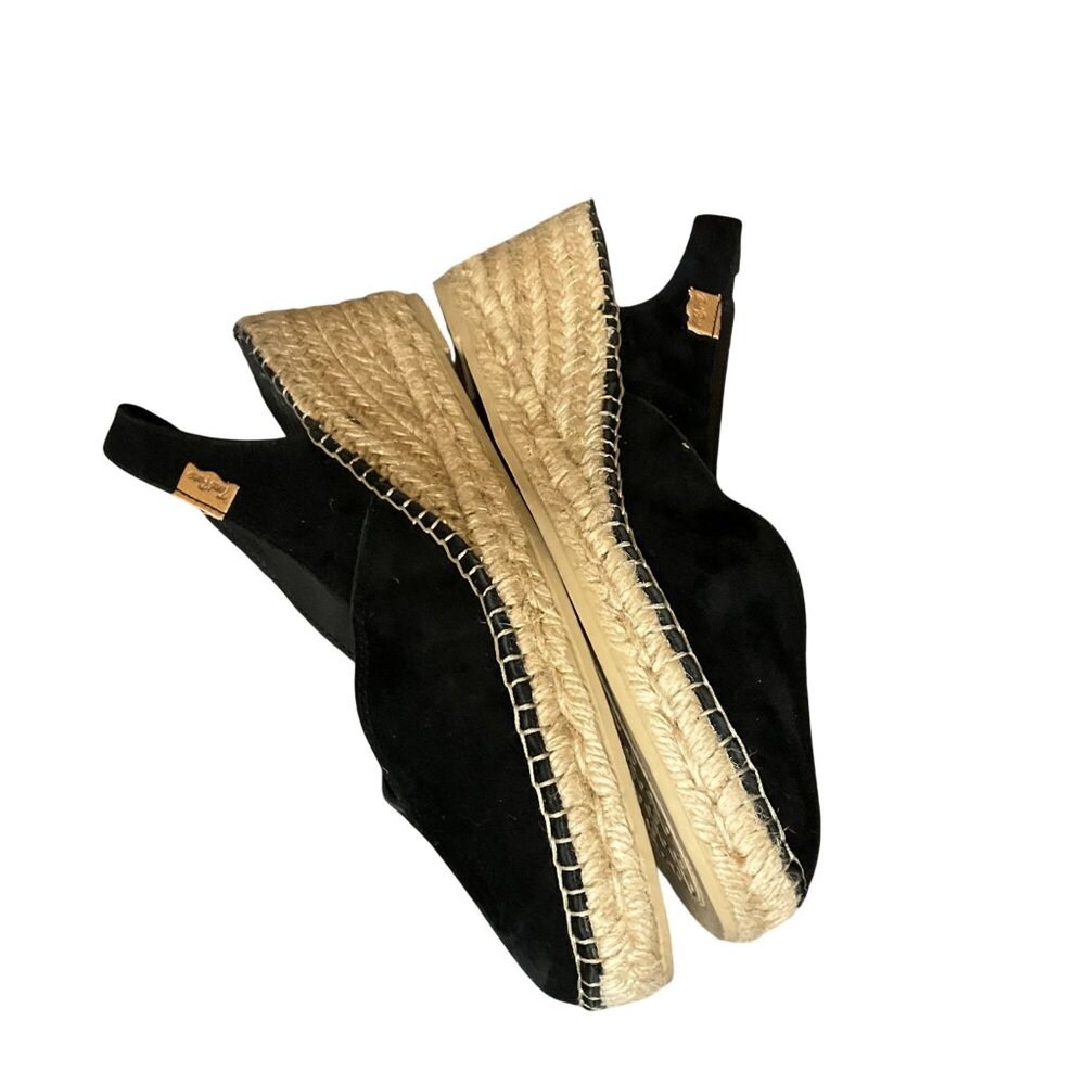 Toni Pons  Originals Black Suede Slingback Espadrille Wedge Sandals Size 40 9 - Picture 11 of 11